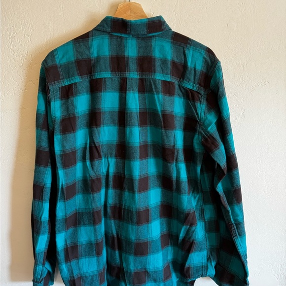 Columbia Teal and Black Plaid Men's Shirt - Picture 2 of 5